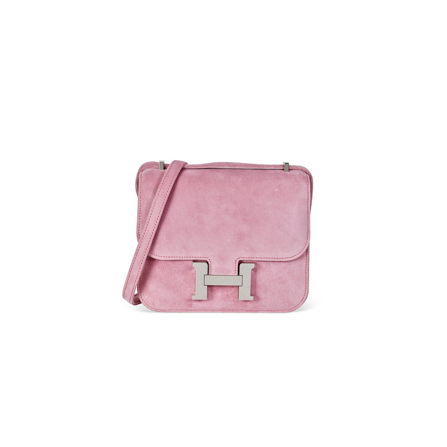 H**me5 master a rose indienne veau doblis suede mini constance with palladium hardware 436576 (18*14.5*6cm)