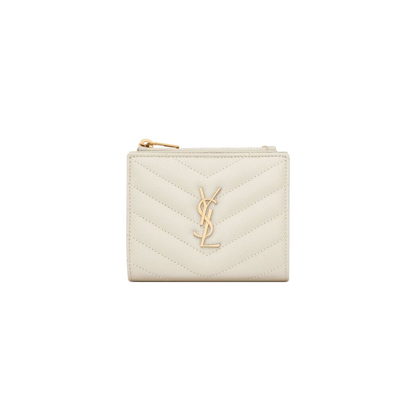 Y*L cassandre matelassÉ bi-fold wallet in grain de poudre leather 575879bow019207 (10.5*8.5*2.5cm)