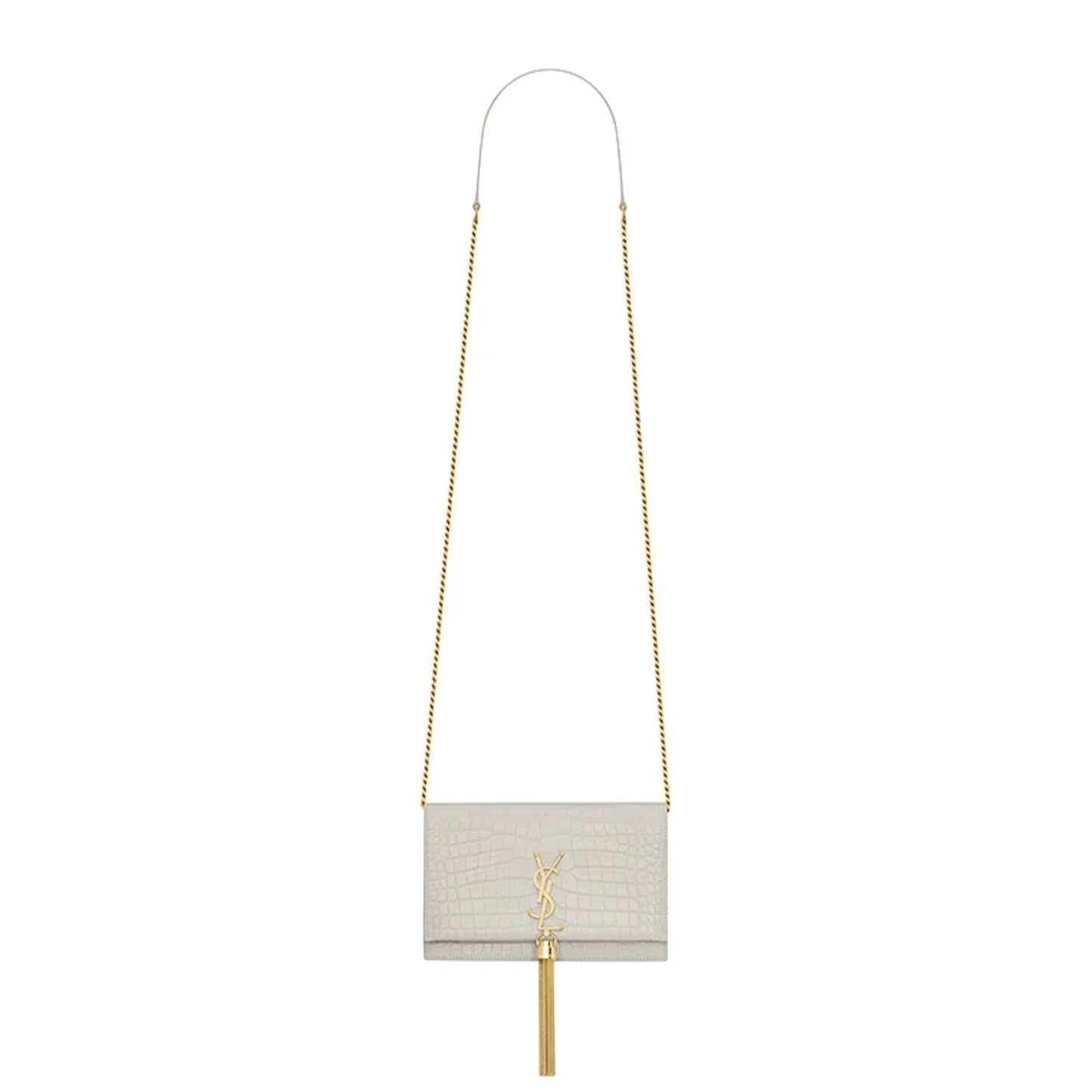 Y*L kate monogram tassel chain wallet in calfskin crocodile embossed 452159dnd1j9207 (19*12.5*4cm)