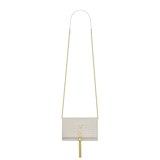 Y*L kate monogram tassel chain wallet in calfskin crocodile embossed 452159dnd1j9207 (19*12.5*4cm)