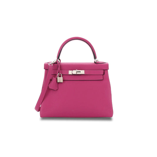 H**mes kelly 28 rose pour pre togo with palladium hardware (28*22*10cm)