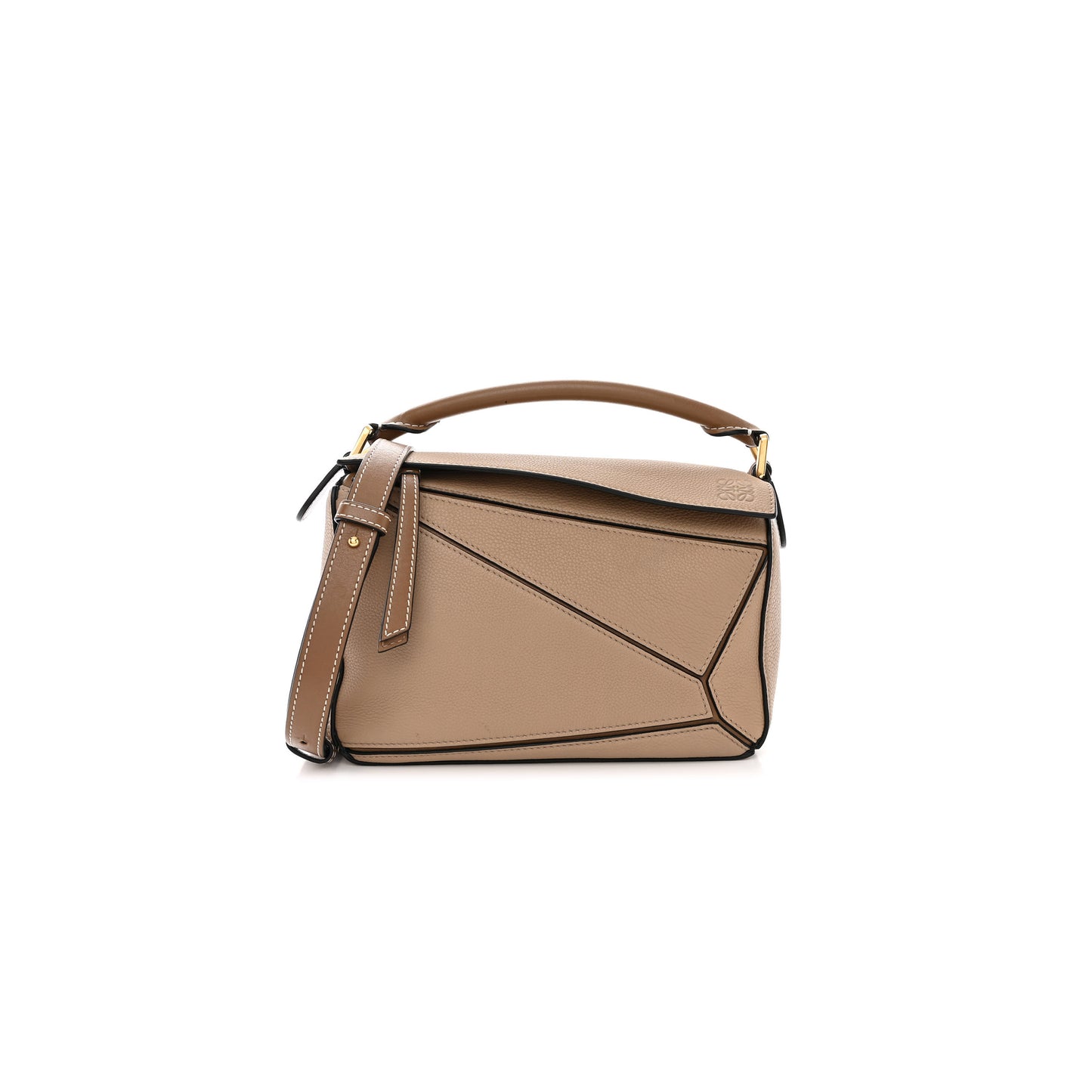 l*ew* grained calfskin small puzzle bag sand mink (24*16.5*10.5cm)