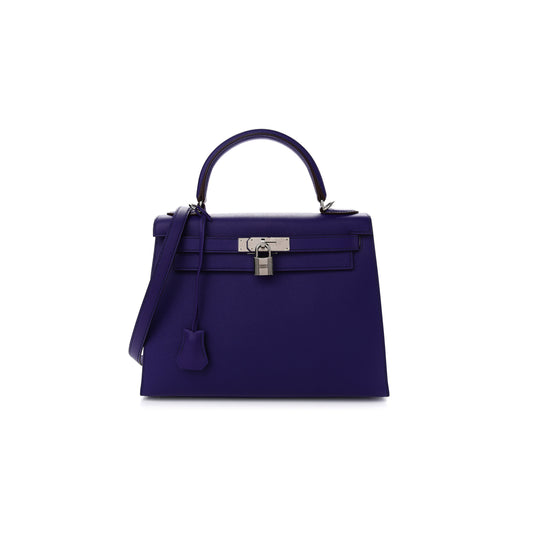 H**mes master epsom kelly sellier 25 bleu electrique (25*17*7cm)