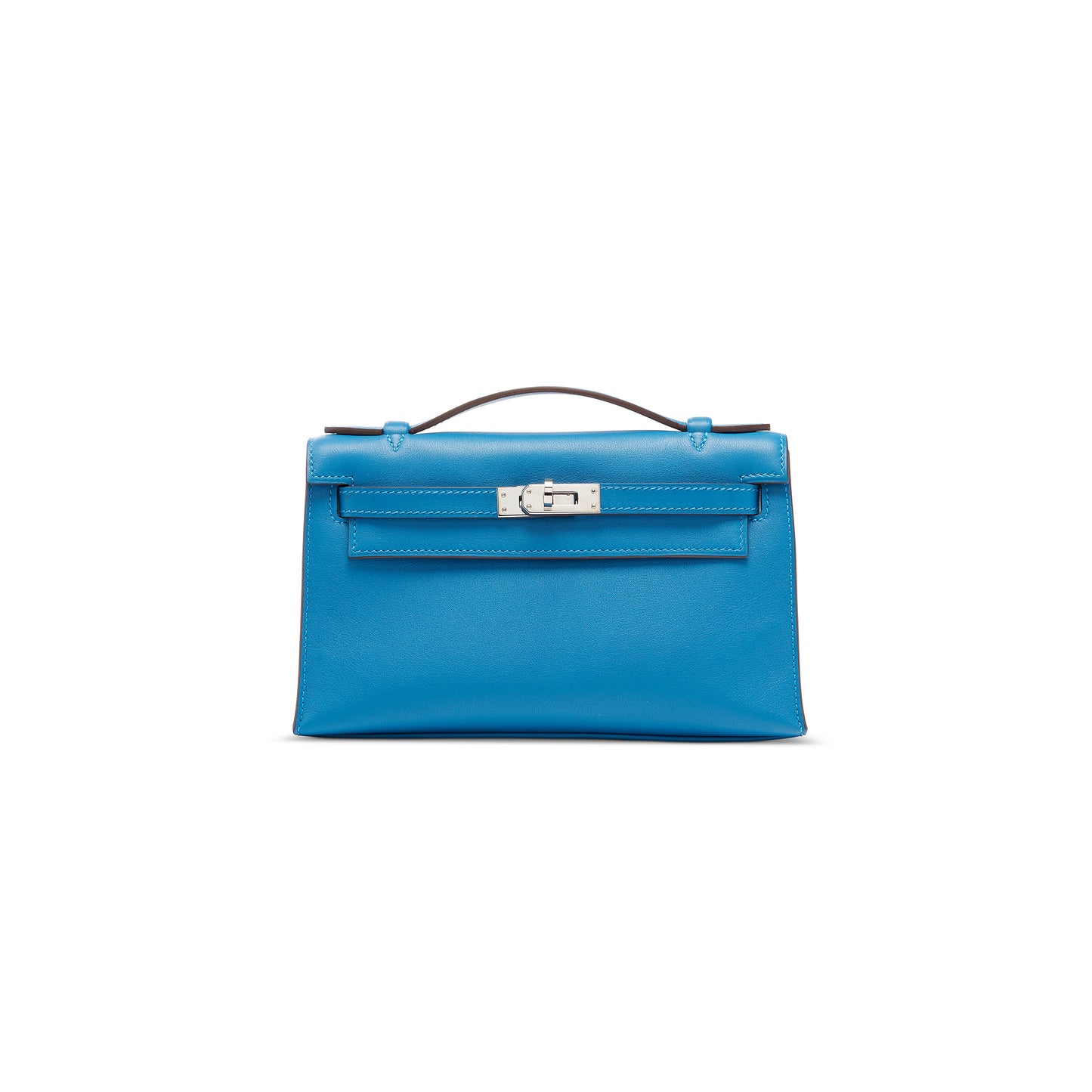 H**mes a mykonos swift leather kelly pochette with palladium hardware (22*14*7cm)