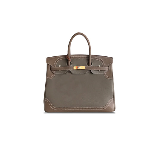 H**mes birkin 35 swift and togo lace series gold buckle h082650ck12 (35*28*18cm)