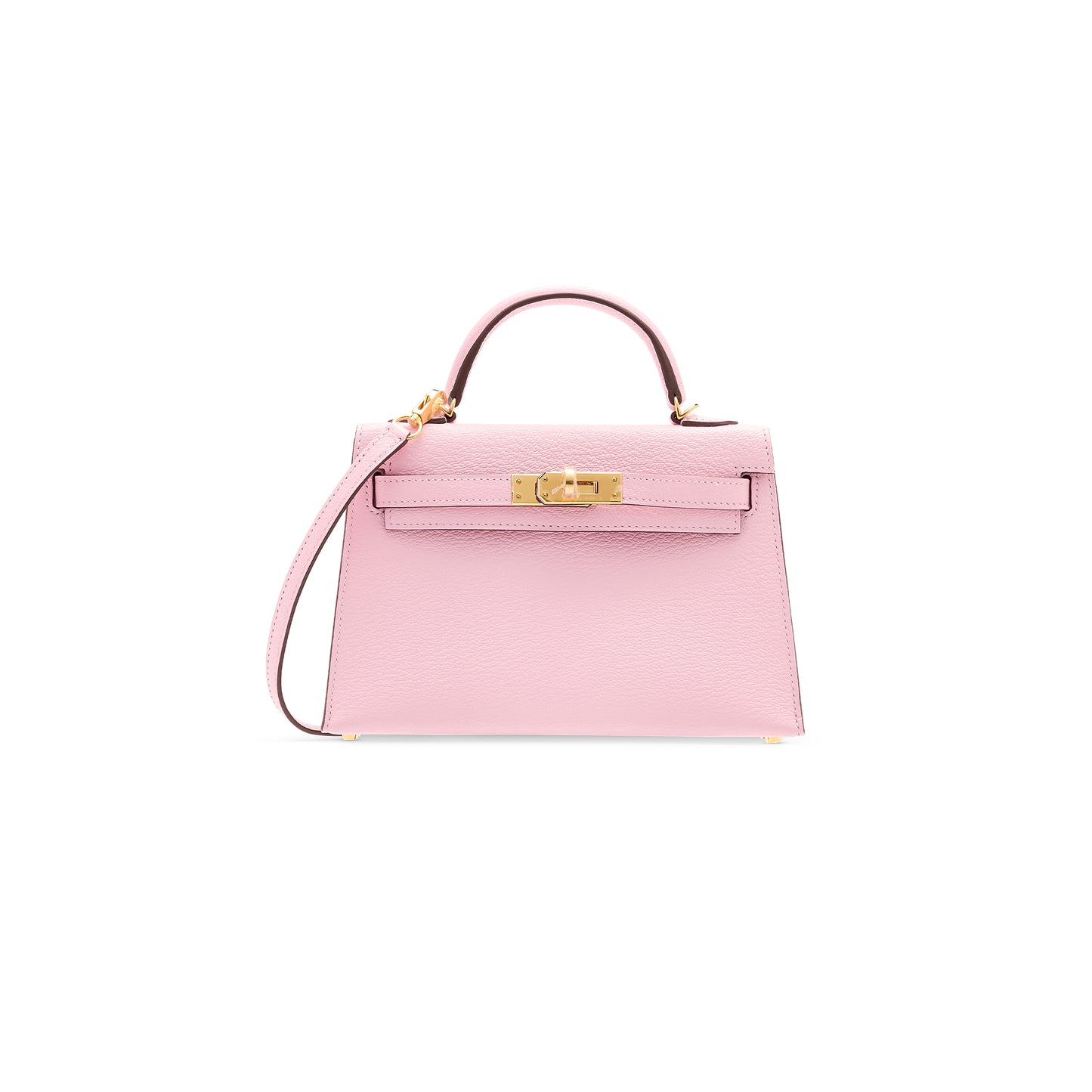 H**mes master mini kelly ii sellier 20 3q rose sakura chÈvre palladium hardware(19*12*5.5cm)
