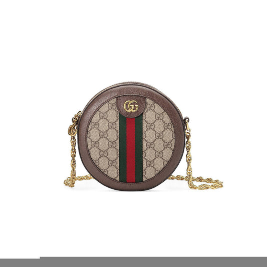 G*u*i ophidia mini gg round shoulder bag 550618  (18*18*4.5cm)