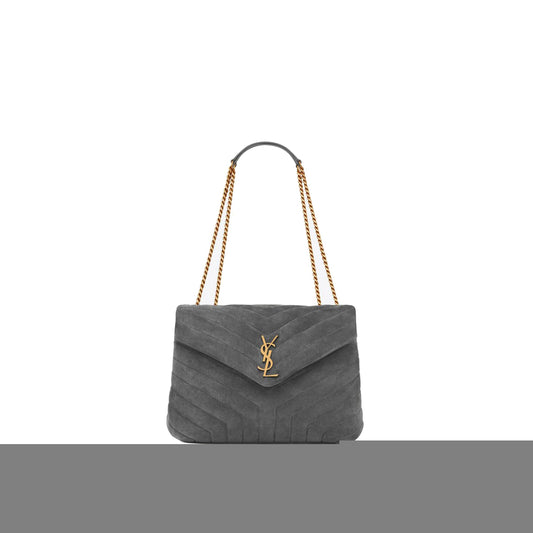 Y*L loulou medium chain bag in "y"-quilted suede 5749461u8671112 (32*22*12cm)