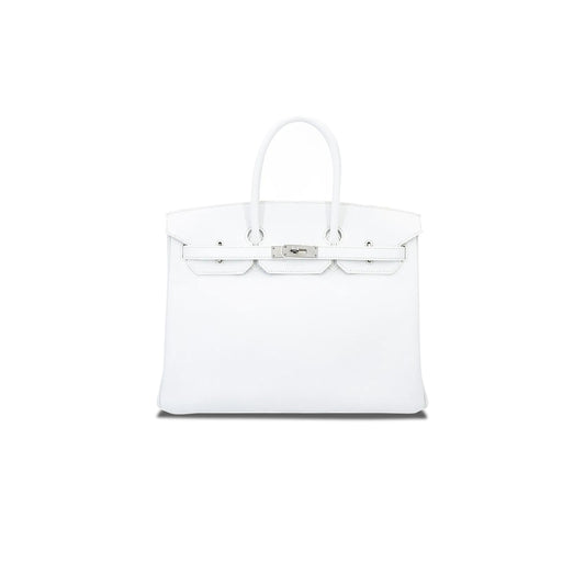 H**mes birkin 30 swift leather pure white silver buckle h049352ck21 (30*23*15cm)