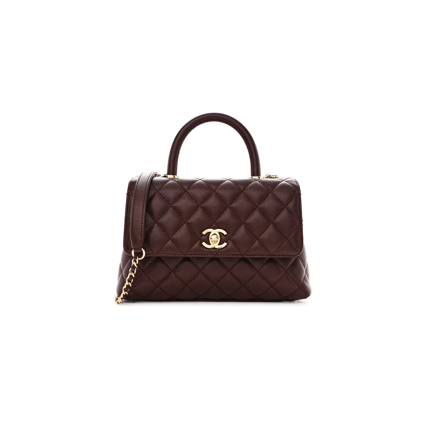 Ch**el master quilted caviar small coco top handle bag as92990 (24*14*10cm)