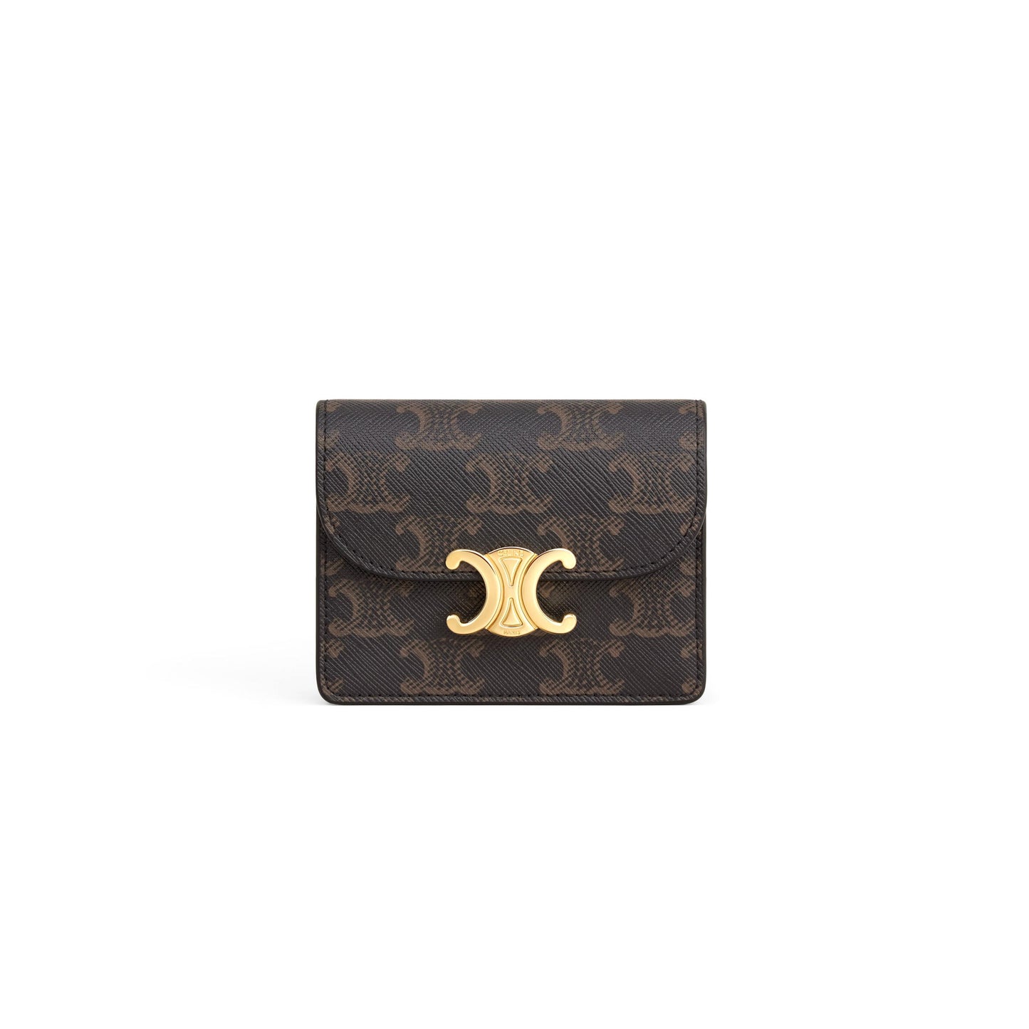 Ce1i*e business card holder triomphe in triomphe canvas and lambskin 10n062db7.04lu (10.5*8.5*3cm)
