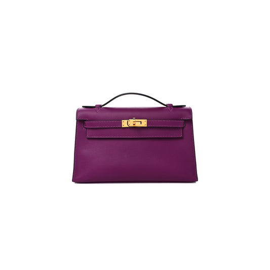 H**mes master swift kelly pochette clutch anemone (22*14*7cm)