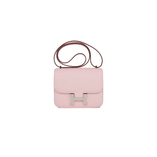H**mes constance 18 rose sakura swift palladium hardware 39691674026078 (18cm)