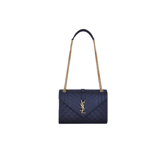 Y*L envelope medium leather shoulder bag blue 1514357 (24*17.5*6cm)