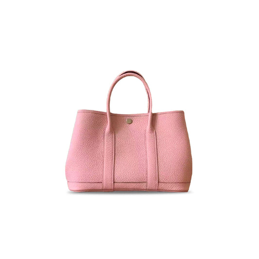 H**me5 a pink negonda leather gargen party 30 with palladium hardware (30*21*14cm)