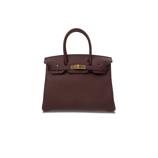H**mes birkin 30 togo leather saddle red gold buckle bag bk3057tggp (30*23*15cm)
