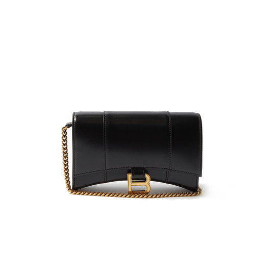 Ba*len*cia*ga black hourglass mini leather cross-body bag matchesfashion us (19.5*12*5cm)