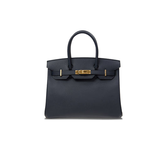 H**mes birkin 35 dark blue lining with red gold buckle bk3075epgp (35*28*18cm)