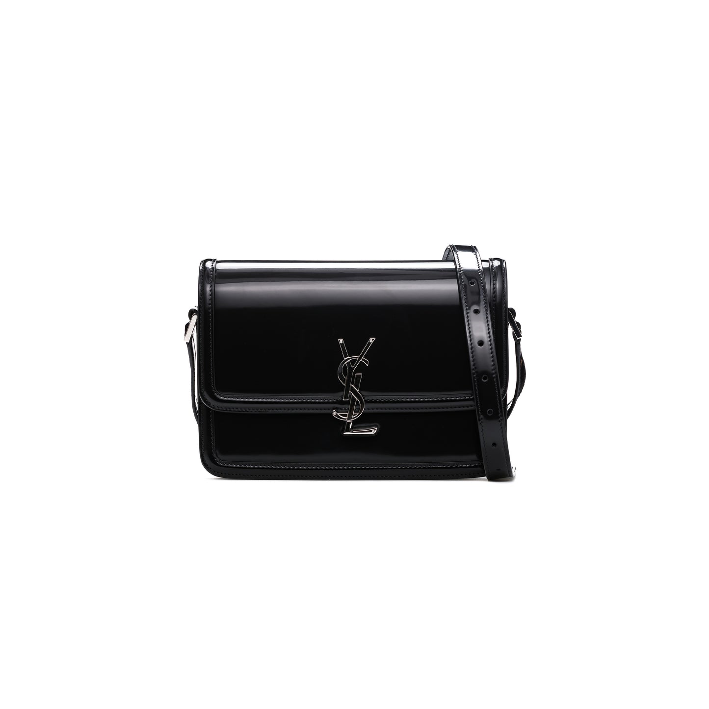 y*l solferino medium satchel in box Sa**t Lau*nt patent leather 634305aab9h1000 (23*16*6cm)