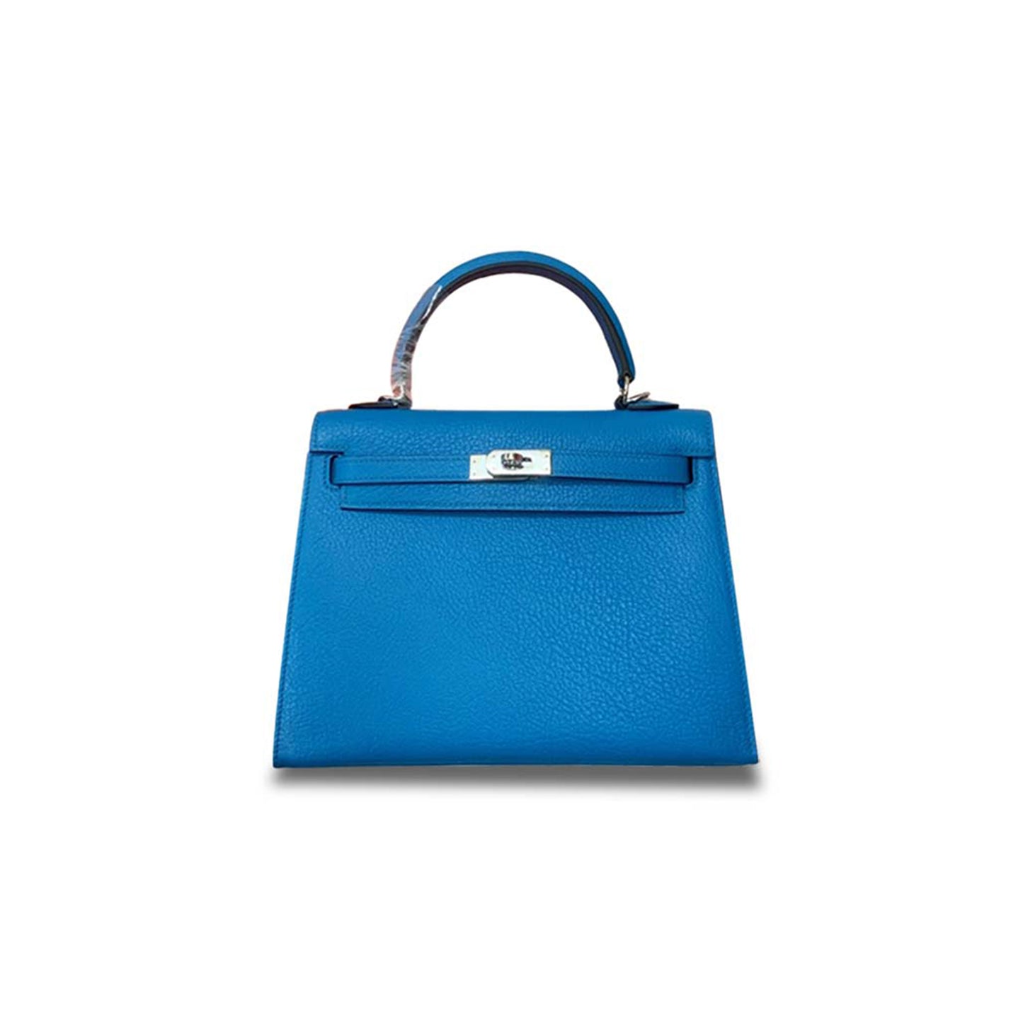 H**mes kelly 25 goat leather florida blue silver buckle (25*17*7cm)