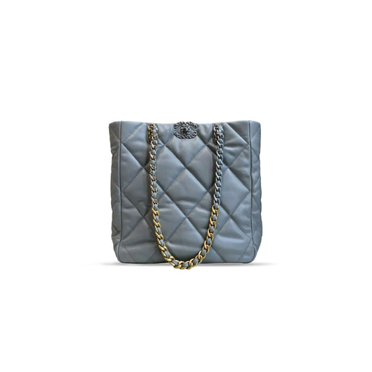 Ch*el 19 shopping bag quilted leather medium as3519 (30*30*10cm)