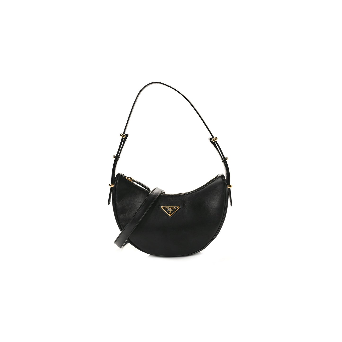 Pra*a nappa arque shoulder bag black (23*14*6cm)