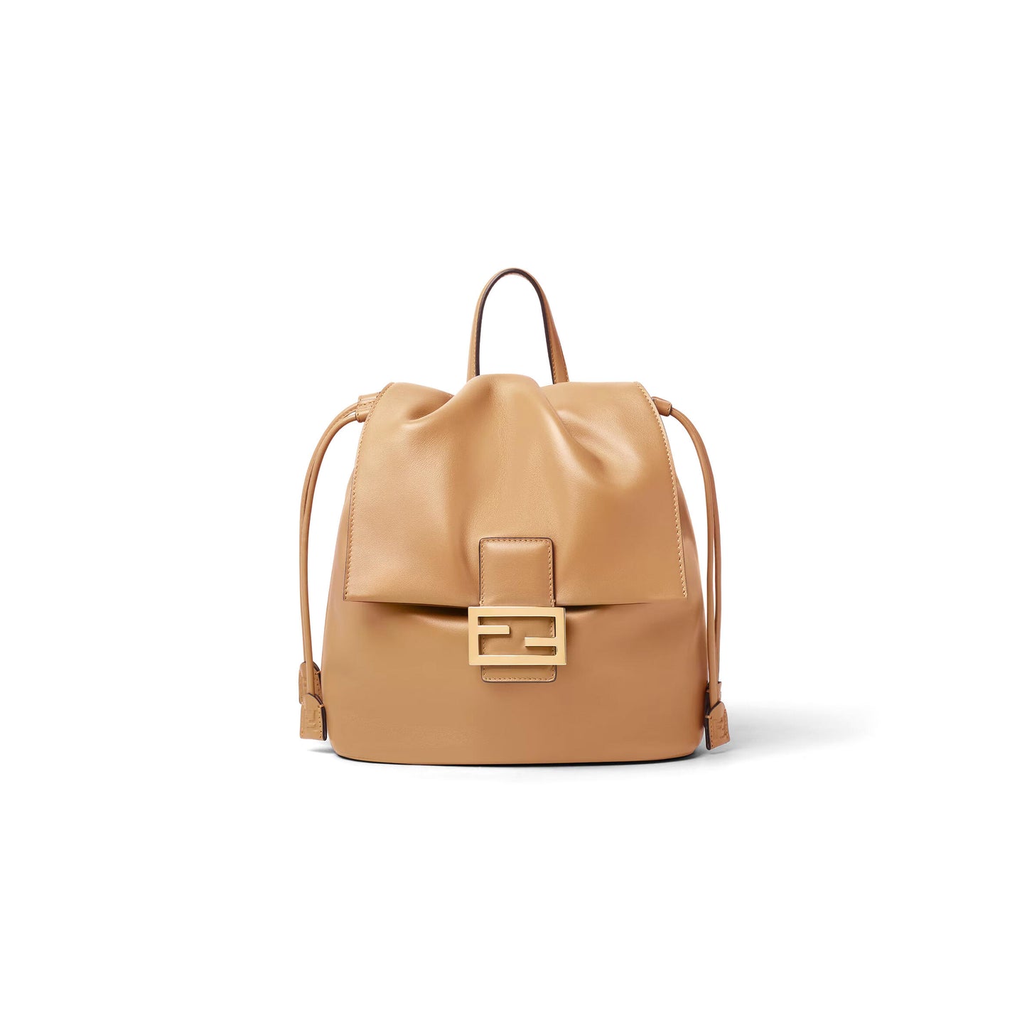 F**di cappuccino brown leather backpack 8bz057ayj1f19p8 (26*23*12cm)