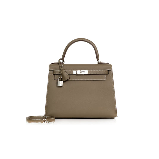 H**mes etoupe epsom kelly 28 palladium hardware (28*22*10cm)
