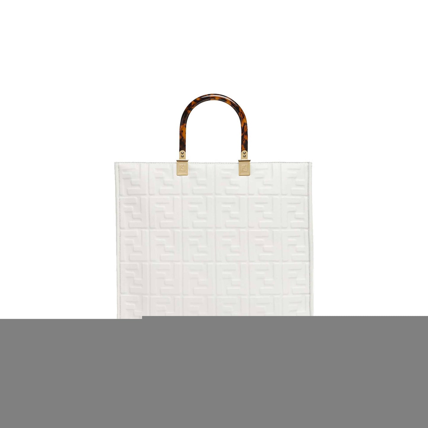 F**di sunshine medium - white leather shopper 8bh386amcvf0qvl (35*31*17cm)