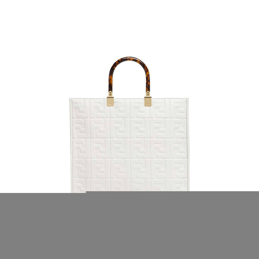 F**di sunshine medium - white leather shopper 8bh386amcvf0qvl (35*31*17cm)