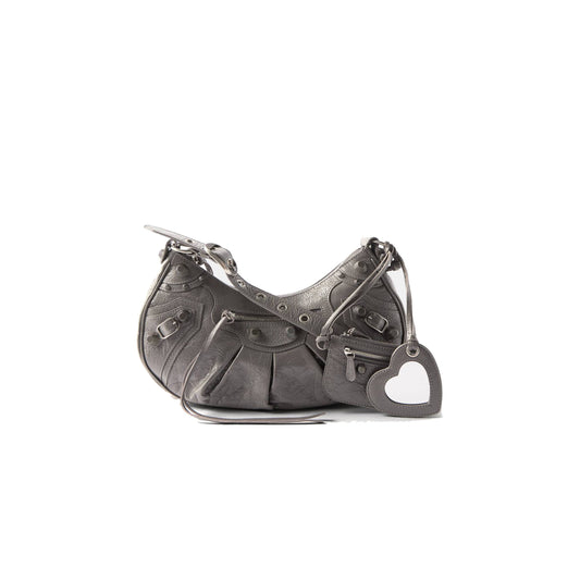 Ba*len*cia*ga grey cagole s leather shoulder bag matchesfashion us (33*14.7*7.8cm)