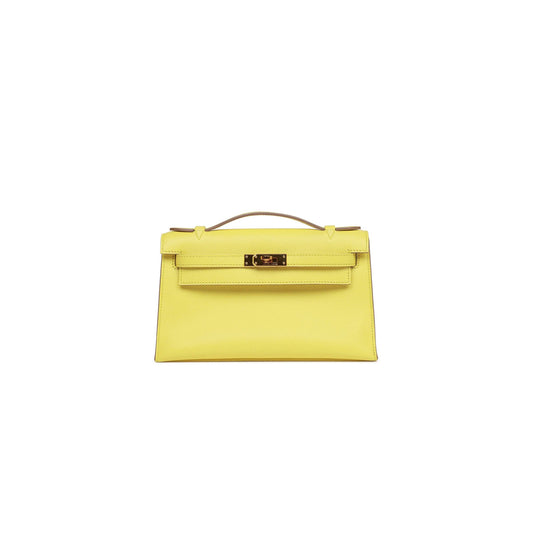 H**mes kelly pochette soufre epsom gold hardware (22*12*13cm)