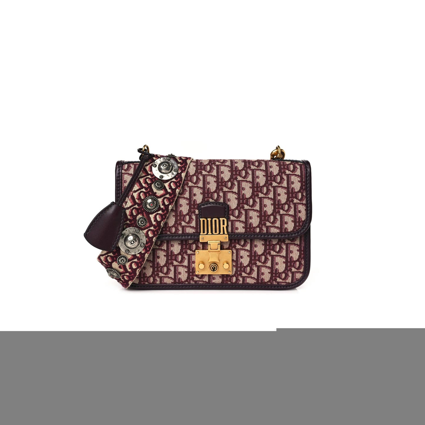 D*or oblique D*oraddict flap bag burgundy (24*17*5.1cm)