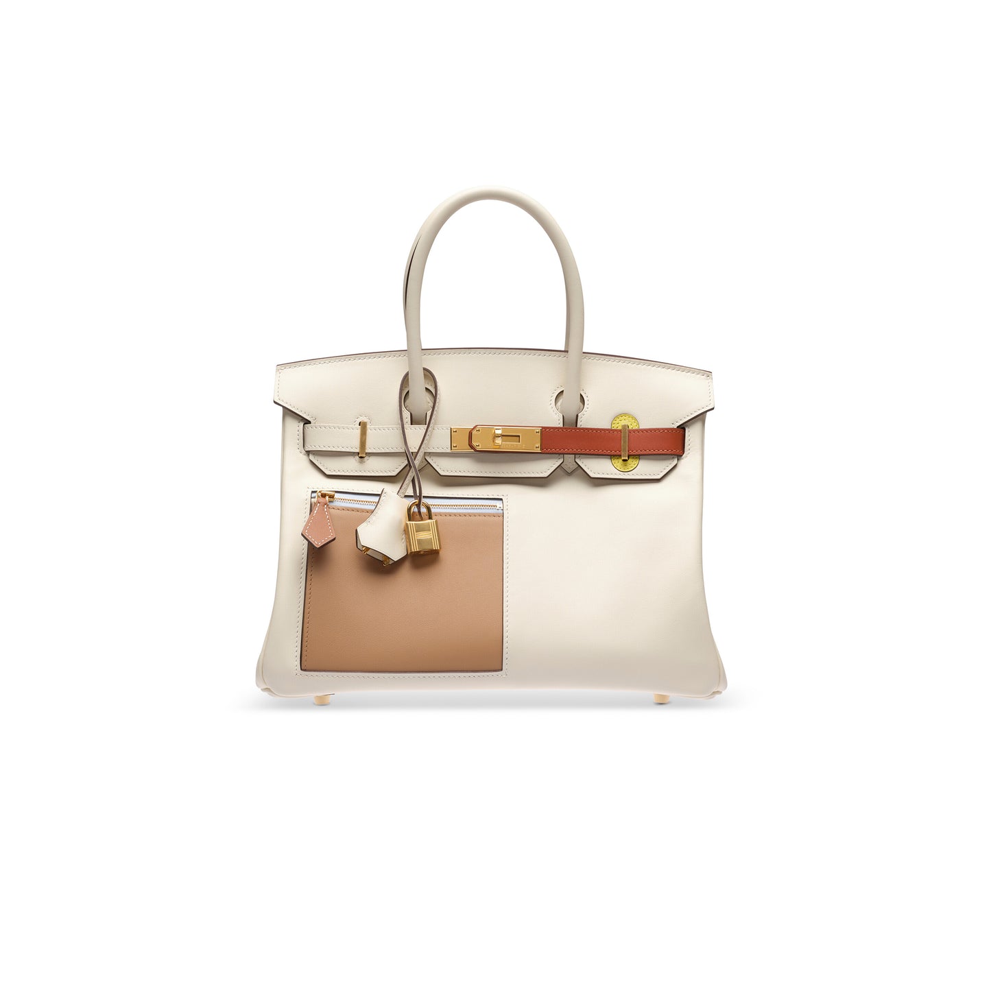 H**mes master birkin 30 colormatic nata hand bag veau swift leather (30*22*16cm)