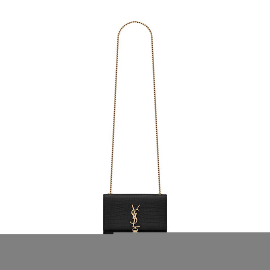 Y*L kate small chain bag with tassel in crocodile-embossed shiny leather 474366dnd0j1000 (20*12.5*5cm)