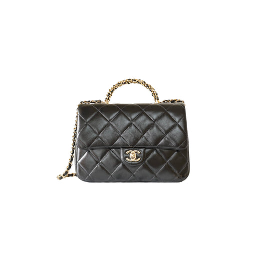 Ch*el master flap bag with top handle (25*17*8cm)