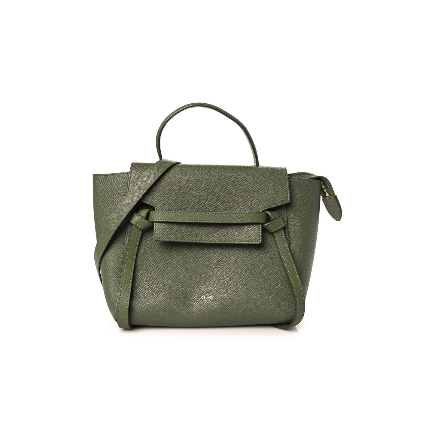 Ce1i*e grained calfskin micro belt bag army green (23*22*13cm)