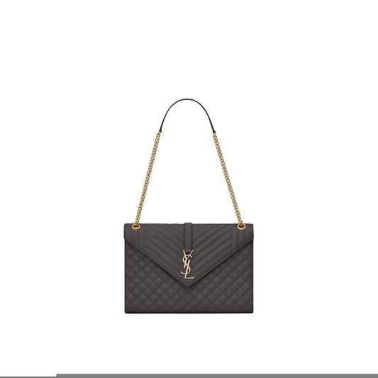 Y*L enveloppe large bag in mix matelassé grain de poudre embossed leather 600166bow971112 (31*22*7.5cm)