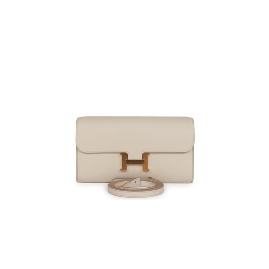 H**mes constance wallet to go beton evercolor gold hardware (22*11cm)