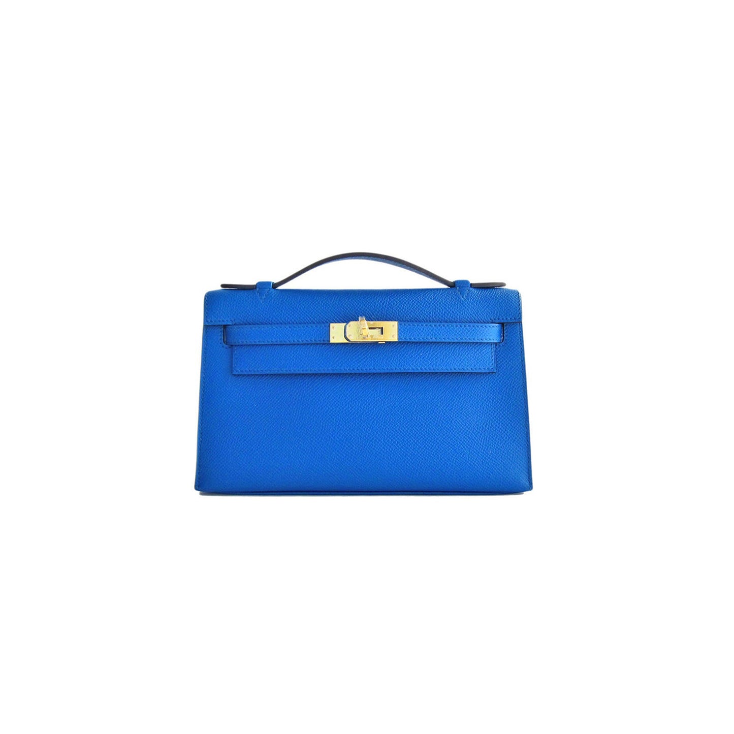 H**mes master blue izmir gold kelly pochette epsom ghw clutch cut bag (22*14*7cm)