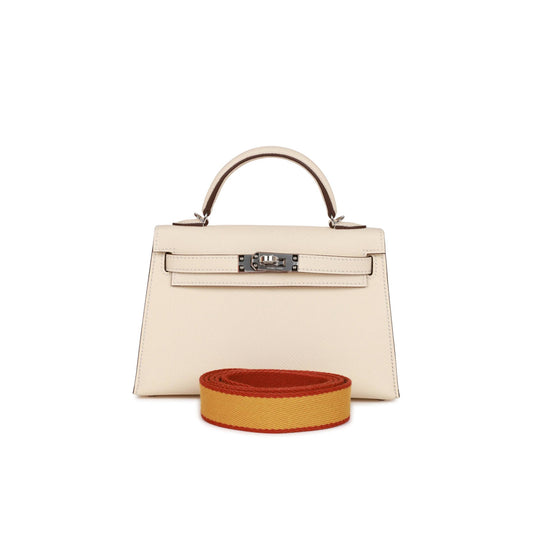 H**mes mini kelly sellier 20 nata epsom palladium hardware (19*12*5.5cm)