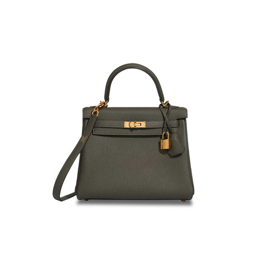H**mes kelly 25 togo vert de gris (25*17*7cm)