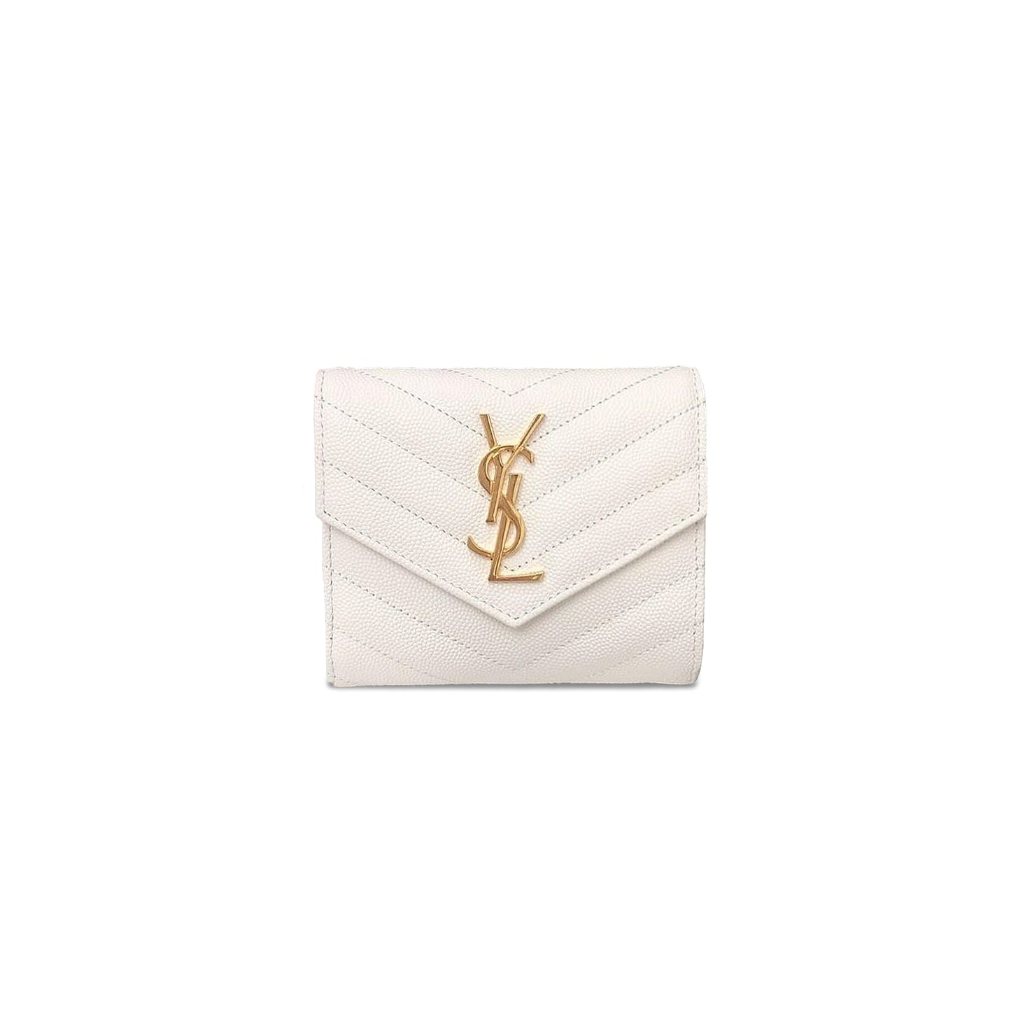 Y*L cassandre matelassÉ compact tri fold wallet in grain de poudre leather 403943bow019207 (12.5*10*2.5cm)
