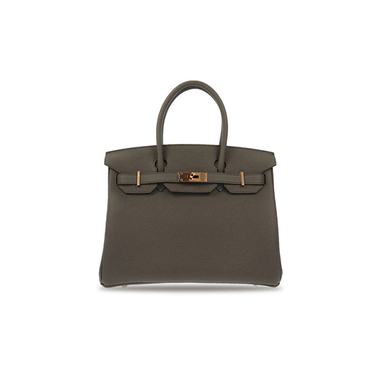 H**mes birkin 30 vert de gris togo gold hardware (30*23*15cm)