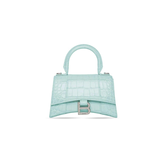 Ba1en*iaga women''s hourglass handbag xs in lake blue 5928331lr6y3914 (18.8*13*7.9cm)