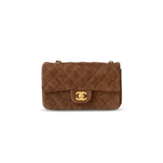 Ch*el suede small double flap shoulder bag 306489 (20*12*6cm)