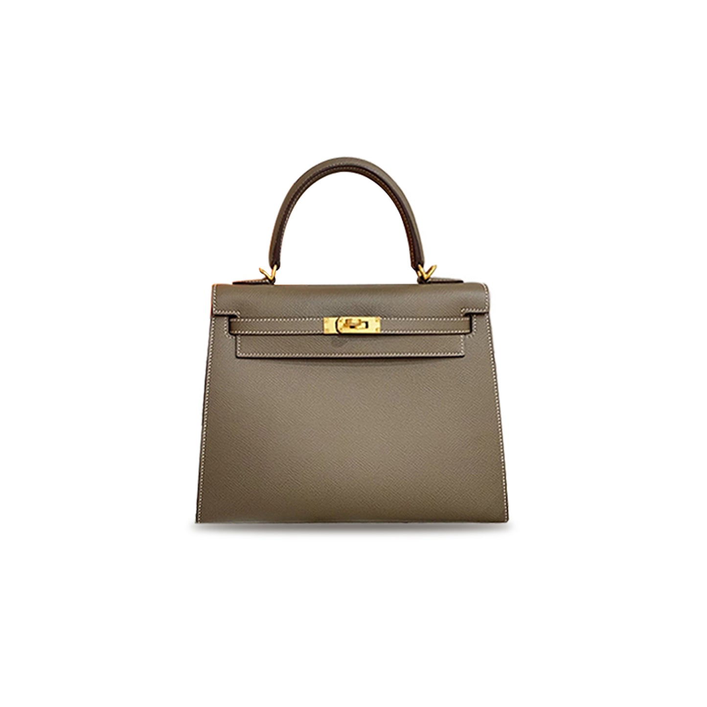H**mes kelly 25 etoupe epsom sellier gold (25*17*7cm)