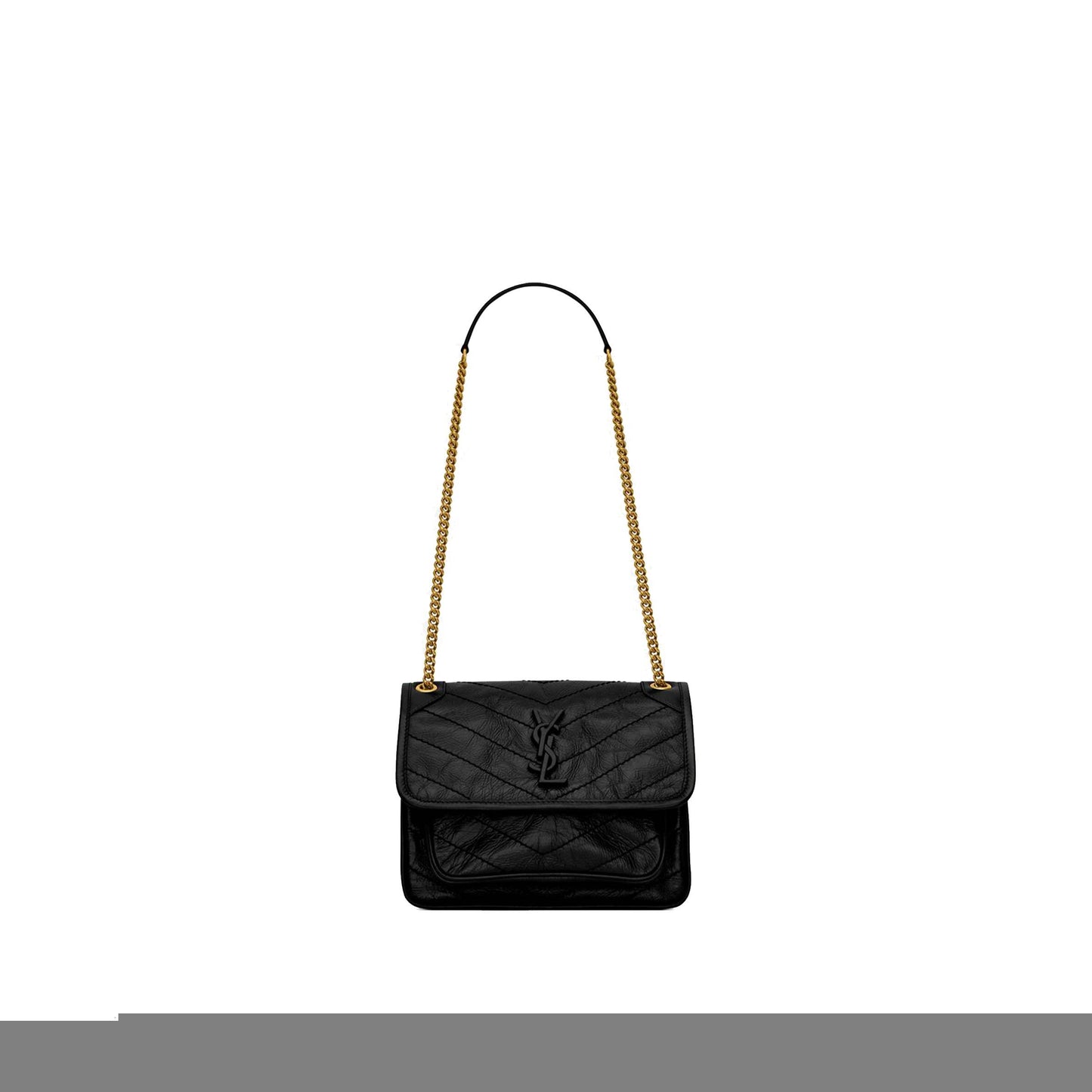 Y*L niki baby chain bag in crinkled vintage leather 6331600en071000 (21*16*7.5cm)