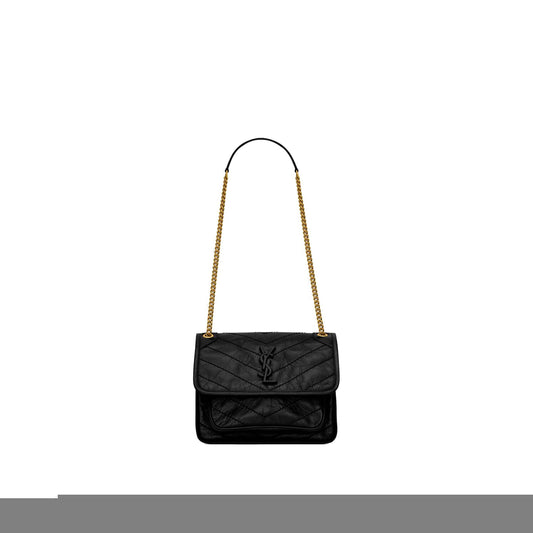 Y*L niki baby chain bag in crinkled vintage leather 6331600en071000 (21*16*7.5cm)