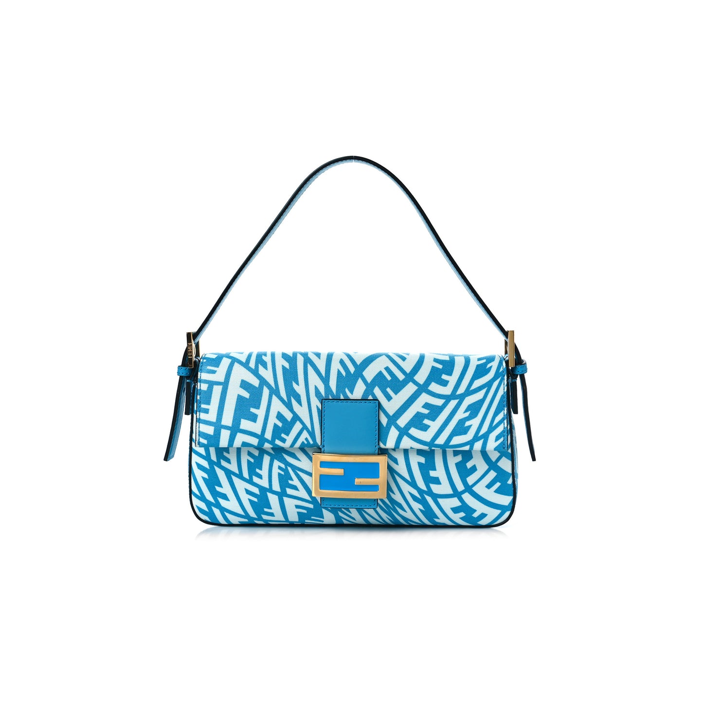 F**di baguette 1997 bag vertigo zucca coated canvas blue 8br792afl1f1e8l (28*13.5*6cm)